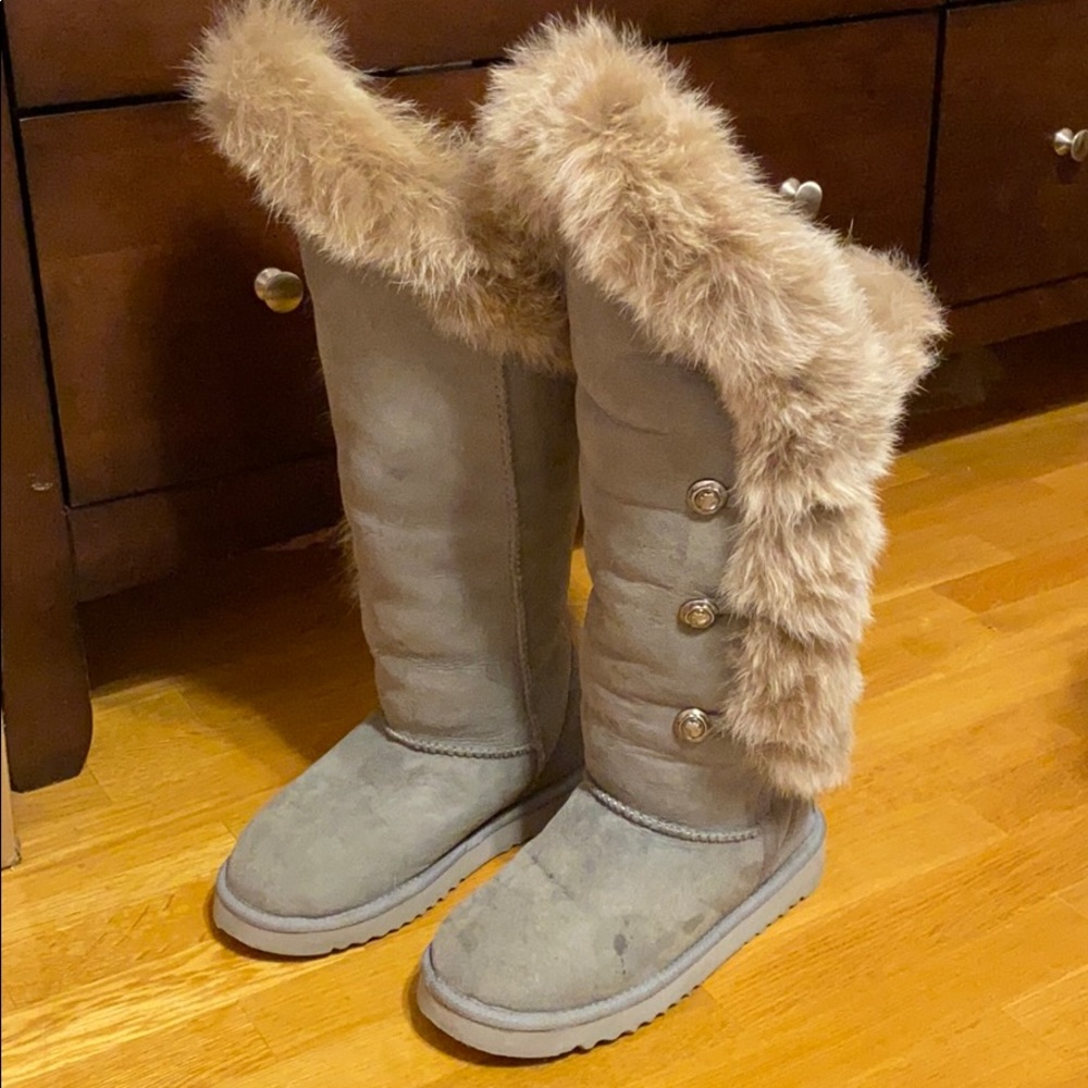 Australia Luxe Nordic Angel gray fur boots - Picture 4 of 11